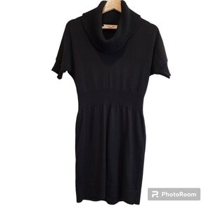 Loft Dress S P  Black Holiday Party Dress Knee Length Merino Wool Blend